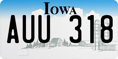 IA license plate AUU318