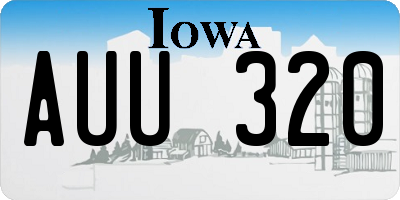 IA license plate AUU320