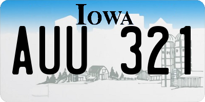 IA license plate AUU321