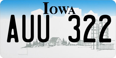 IA license plate AUU322