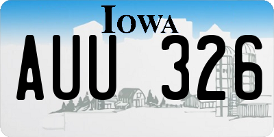 IA license plate AUU326