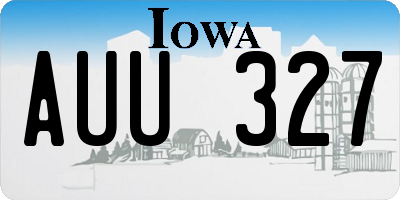 IA license plate AUU327