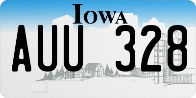 IA license plate AUU328