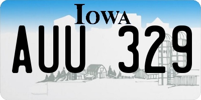 IA license plate AUU329