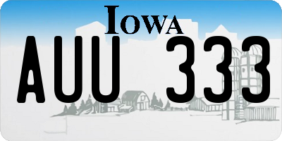 IA license plate AUU333