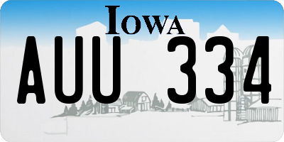 IA license plate AUU334