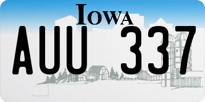 IA license plate AUU337