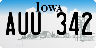 IA license plate AUU342