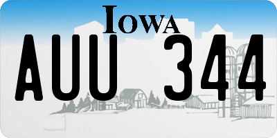 IA license plate AUU344