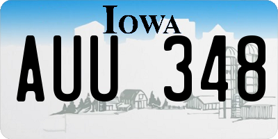 IA license plate AUU348