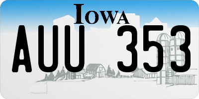 IA license plate AUU353