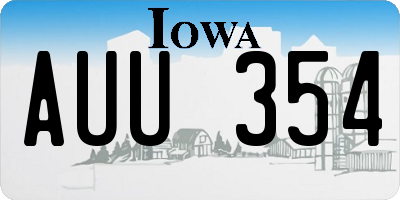 IA license plate AUU354