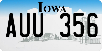 IA license plate AUU356
