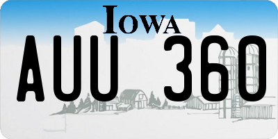 IA license plate AUU360