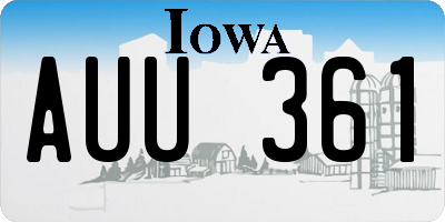 IA license plate AUU361
