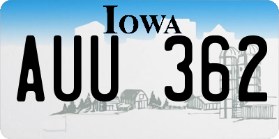IA license plate AUU362