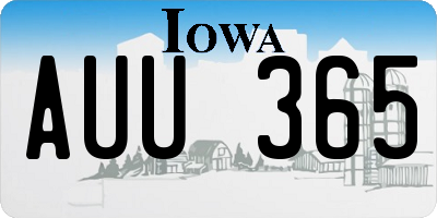 IA license plate AUU365