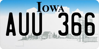 IA license plate AUU366