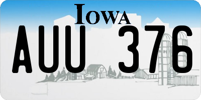 IA license plate AUU376