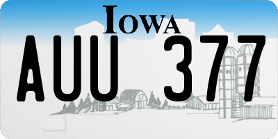 IA license plate AUU377