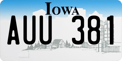 IA license plate AUU381