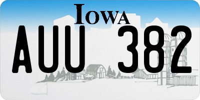 IA license plate AUU382