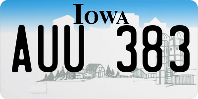 IA license plate AUU383
