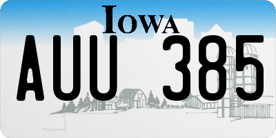 IA license plate AUU385