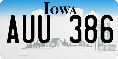 IA license plate AUU386
