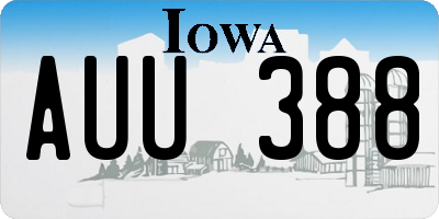 IA license plate AUU388