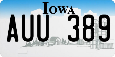IA license plate AUU389