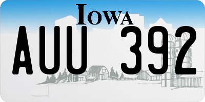IA license plate AUU392