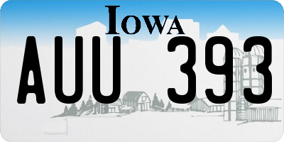 IA license plate AUU393