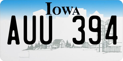 IA license plate AUU394