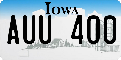 IA license plate AUU400