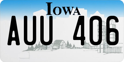 IA license plate AUU406