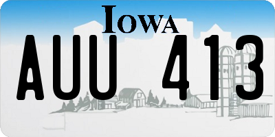 IA license plate AUU413
