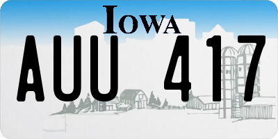 IA license plate AUU417