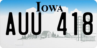 IA license plate AUU418