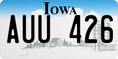 IA license plate AUU426
