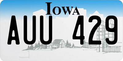 IA license plate AUU429