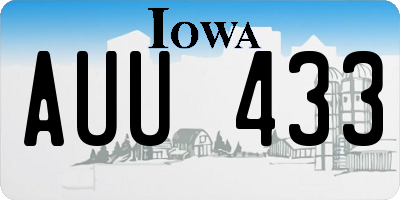 IA license plate AUU433