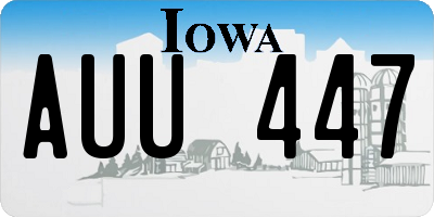 IA license plate AUU447
