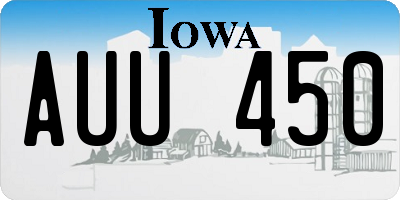 IA license plate AUU450
