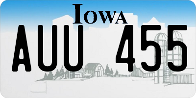 IA license plate AUU455