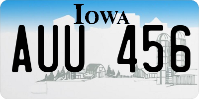 IA license plate AUU456
