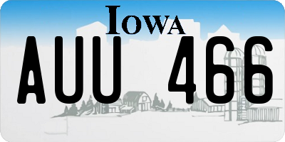 IA license plate AUU466