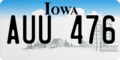 IA license plate AUU476