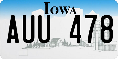 IA license plate AUU478