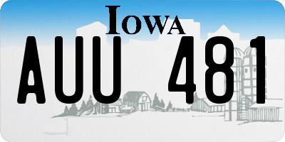 IA license plate AUU481